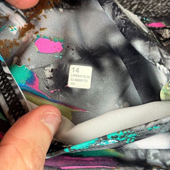 Lululemon Fast and Free High-Rise Crop 23" Inseam Paint Drift Multi Pants 14 - Picture 9 of 10